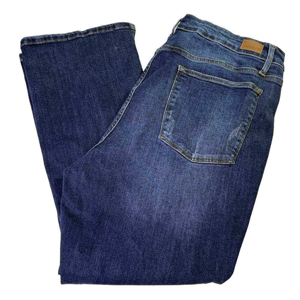 Judy Blue High Waist Slim Bootcut Jeans Womens 22W Dark Wash Ankle Vent Stretch